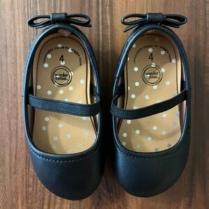Wonder Nation Baby Toddle Girl Black Marry Jane Dress Shoes Size 4